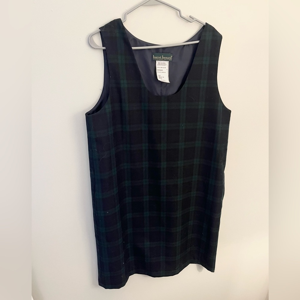 Harve Bernard wool dress tartan blackwatch plaid 12 14